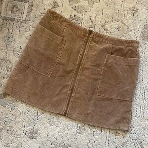 She + Sky Tan Corduroy Mini Skirt